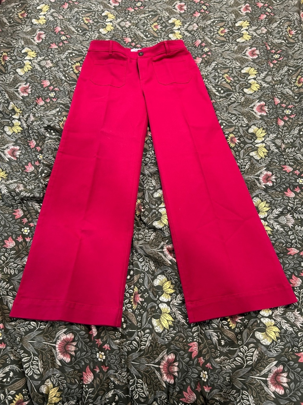 LOFT Wide Leg Pants in Bright Pink